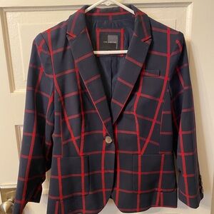 The Limited Women's Blazer in Navy and Red Check
